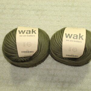 Brand New We Are Knitters WAK The Wool Yarn Olive 7 Oz 200g Ball 2 Skeins